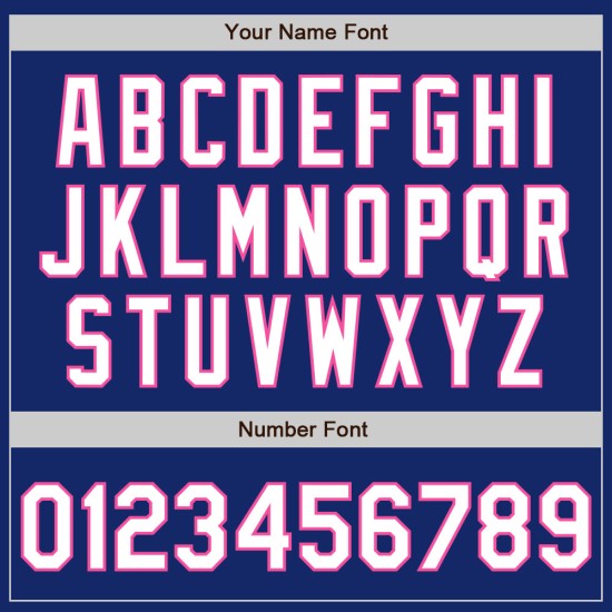 Colors Jersey Custom Shapes Authentic Baseball Royal White-Pink Arm 3