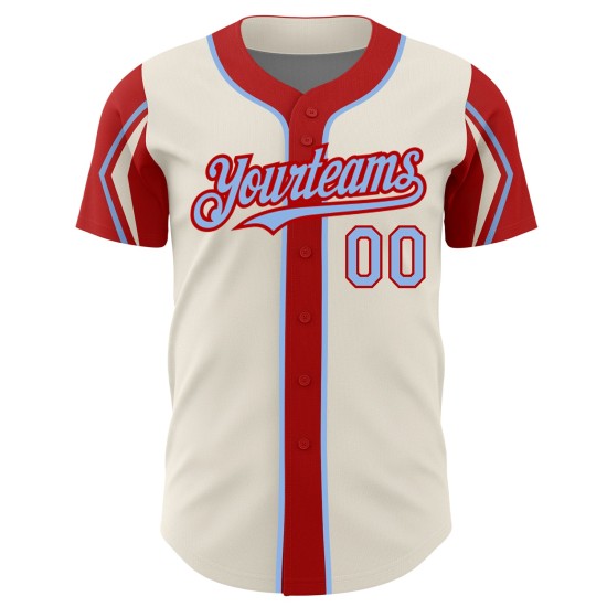 Arm Blue-Red 3 Authentic Colors Cream Light Shapes Baseball Custom Jersey Arm Blue-Red 3 Authentic Colors Cream Light Shapes Baseball Custom Jersey