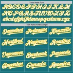 3 Baseball Jersey Colors White-Yellow Shapes Arm Teal Custom Authentic