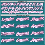 Custom Arm Teal Colors 3 Shapes Jersey White-Pink Authentic Baseball