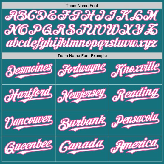 Custom Arm Teal Colors 3 Shapes Jersey White-Pink Authentic Baseball