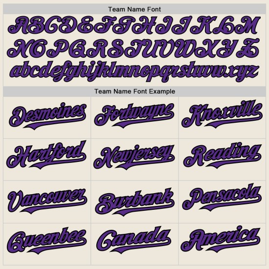 Jersey Authentic Cream Purple-Black Colors Shapes Custom 3 Baseball Arm