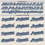 Cream Jersey Custom Light Colors Baseball Blue-Black Shapes 3 Arm Authentic