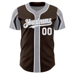 Shapes Authentic Jersey Custom Colors 3 Baseball Brown White-Gray Arm