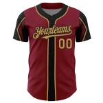 Crimson Baseball Arm Shapes Authentic Custom Colors 3 Gold-Black Old Jersey