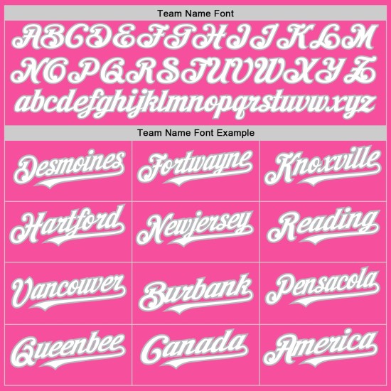 Custom Authentic Colors Jersey Baseball Pink White-Gray Arm Shapes 3