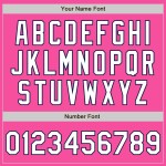 Pink Custom Colors Authentic White-Navy 3 Baseball Shapes Arm Jersey