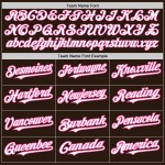 Jersey Custom Colors Authentic 3 Shapes Arm Brown Baseball White-Pink
