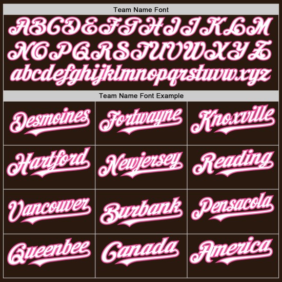 Jersey Custom Colors Authentic 3 Shapes Arm Brown Baseball White-Pink