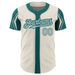 Jersey Colors Cream Authentic Custom Arm Shapes 3 Gray-Teal Baseball