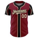 Baseball Crimson Cream-Black Authentic Colors Jersey Shapes Custom City Arm 3
