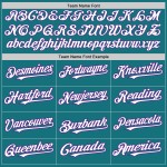 White-Purple Custom Baseball 3 Colors Authentic Arm Shapes Jersey Teal