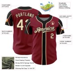 Baseball Crimson Cream-Black Authentic Colors Jersey Shapes Custom City Arm 3