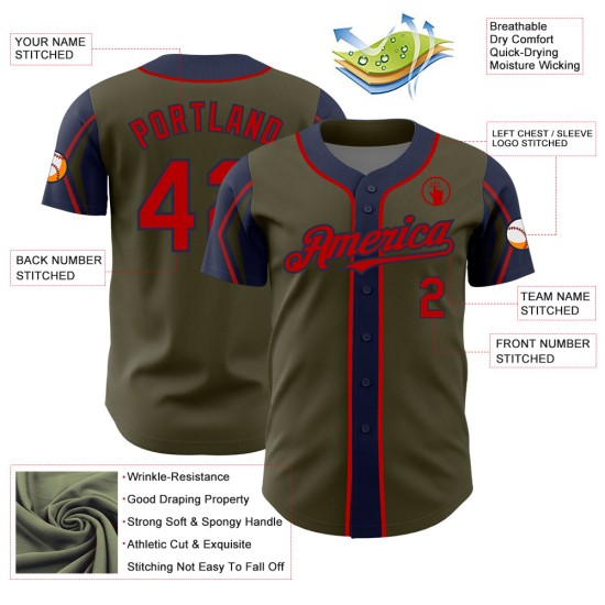 Arm Shapes Baseball Service Red-Navy Custom Authentic Salute To Jersey Colors Olive 3 Arm Shapes Baseball Service Red-Navy Custom Authentic Salute To Jersey Colors Olive 3