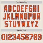 Colors 3 Shapes Baseball Orange-Royal Jersey Cream Authentic Arm Custom