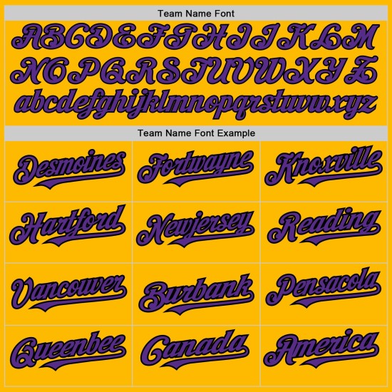 3 Colors Jersey Custom Baseball Purple-Black Arm Gold Shapes Authentic