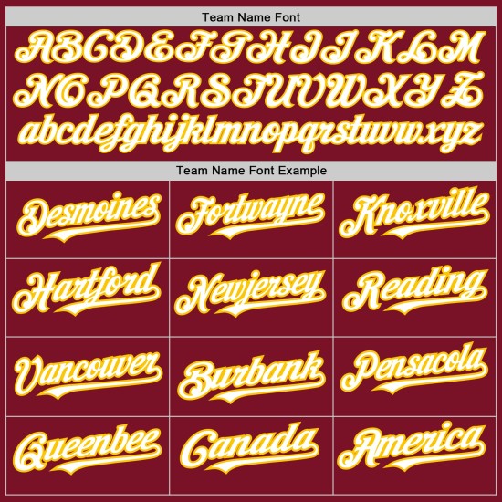 Crimson Baseball 3 Arm Shapes White-Yellow Jersey Authentic Colors Custom