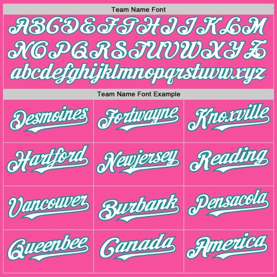 Baseball Pink Shapes 3 White-Teal Arm Custom Colors Authentic Jersey Baseball Pink Shapes 3 White-Teal Arm Custom Colors Authentic Jersey