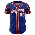 Colors Authentic White-Crimson Custom 3 Arm Royal Baseball Jersey Shapes