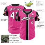 Baseball Arm Authentic Jersey Custom Pink Colors 3 Shapes White-Black