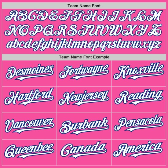 Pink Authentic Jersey Arm Colors Custom 3 Shapes Baseball White-Royal