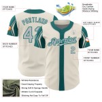 Jersey Colors Cream Authentic Custom Arm Shapes 3 Gray-Teal Baseball