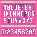 Pink Authentic Jersey Arm Colors Custom 3 Shapes Baseball White-Royal