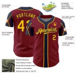 Crimson Arm Gold-Navy Custom Colors 3 Authentic Shapes Jersey Baseball