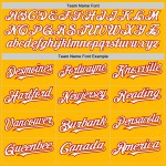 Authentic Baseball 3 Gold Colors Arm White-Red Jersey Shapes Custom