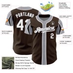 Shapes Authentic Jersey Custom Colors 3 Baseball Brown White-Gray Arm