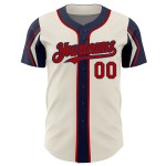 Jersey Red-Navy Colors Cream Authentic Arm Baseball 3 Custom Shapes