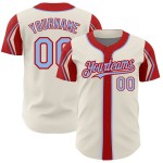 Arm Blue-Red 3 Authentic Colors Cream Light Shapes Baseball Custom Jersey Arm Blue-Red 3 Authentic Colors Cream Light Shapes Baseball Custom Jersey