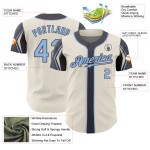 Light Blue-Steel Baseball Authentic Colors Cream Custom Jersey Gray Arm Shapes 3