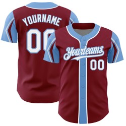 White-Light Jersey Arm Colors Crimson Blue Baseball Custom Authentic Shapes 3